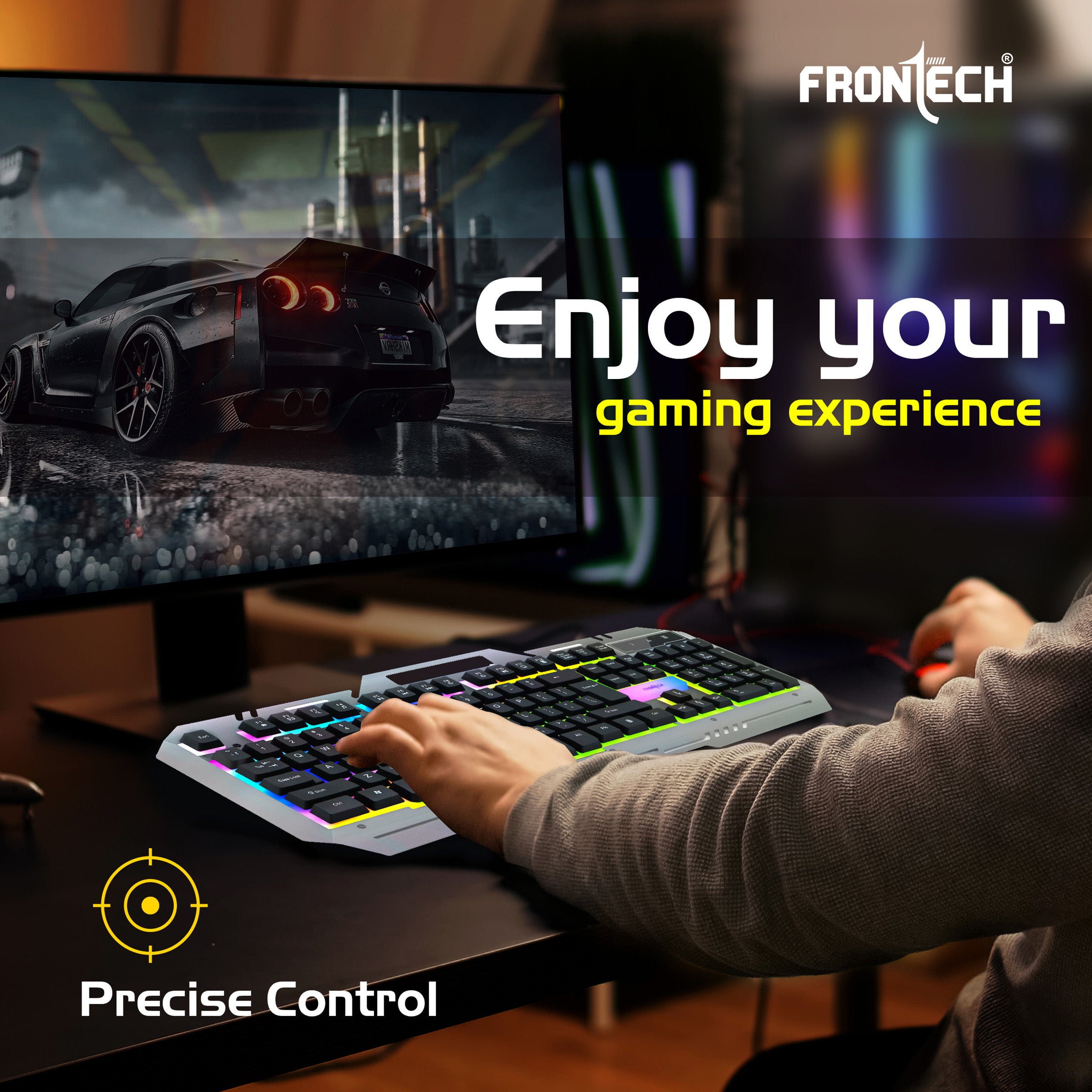 Frontech Super Design Wired RGB Backlight Effects Gaming Keyboard and Optical Mouse Combo (KB-0039) Frontech Super Design Wired RGB Backlight Effects Gaming Keyboard and Optical Mouse Combo (KB-0039)